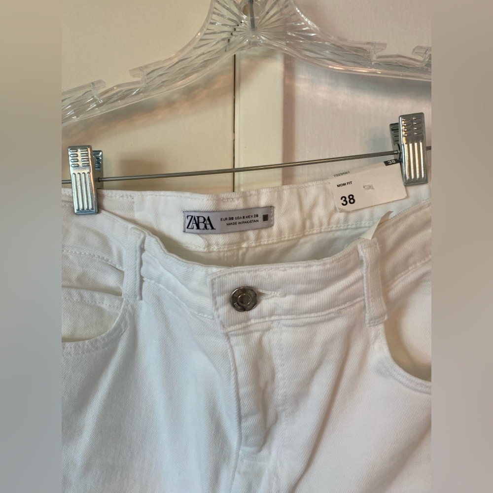 NWT WHITE ZARA MOM FIT DENIM JEANS SZ 6 - Picture 2 of 12